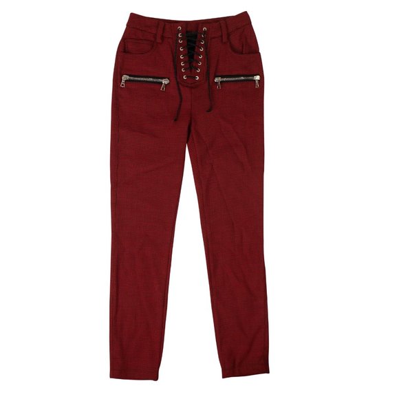 UNRAVEL PROJECT Red Houndstooth Print Pants Size XS $1260 - Picture 5 of 8